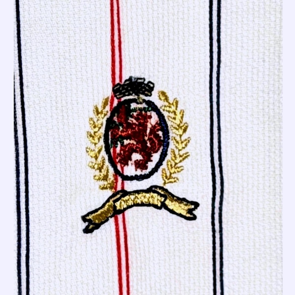 Tommy Hilfiger Button Down Long Sleeve Men XL White Striped Crest Vintage 90s - Picture 5 of 8